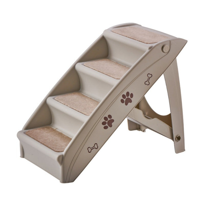 Escada dobrável para pets com ângulo reto, design fofo de patinhas e ossinhos, fácil de montar e guardar, degraus antiderrapantes para uso doméstico - ideal para sofá, cama e mais, escada para pets | escada moderna para pets | escada resistente para pets