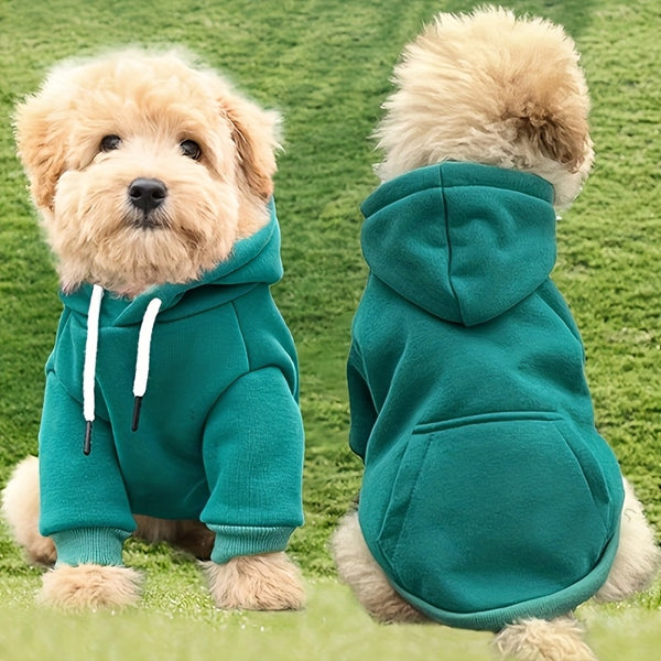 Moletom com Capuz para Cães Paiaite, 100% Poliéster, Suéter de Tecido Tricotado para Todas as Estações, com Bolso nas Costas, para Raças de Pequeno a Médio Porte, Ideal para Passeios e Aventuras.