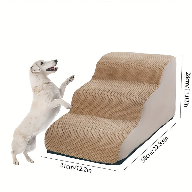 Escada Pet com 2, 3, 4 ou 5 Degraus – Para Cães e Gatos | Superfície Almofadada, Antiderrapante e Tecido Lavável | Ideal para Pets de Pequeno, Médio e Grande Porte | Acesso Fácil a Sofás e Camas