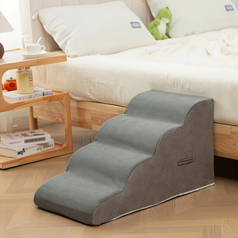 Escada Pet com 2, 3 ou 4 Degraus – Design Confortável com Estampa de Estrelas | Ideal para Cães e Gatos Idosos, Com Lesões ou Mobilidade Reduzida | Degraus em Espuma Resistente