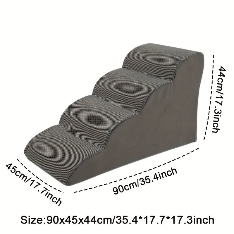 Escada rampa para cães com 3 degraus, para cães pequenos, médios e grandes – adequada para pets idosos – ideal para subir em sofás e camas, acessibilidade para sofá-cama, textura macia, material de esponja durável