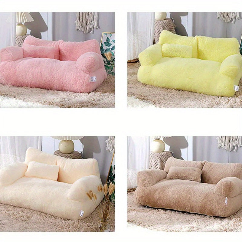 Casinha para Cão com Isolamento para o Inverno, Adequada para Todas as Estações, Colchão para Pet Removível e Lavável, Sofá para Cão e Cama para Gato no Inverno.