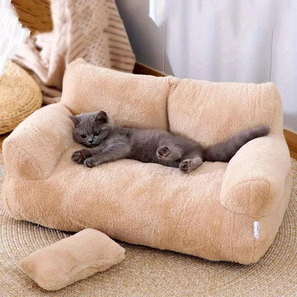 Casinha para Cão com Isolamento para o Inverno, Adequada para Todas as Estações, Colchão para Pet Removível e Lavável, Sofá para Cão e Cama para Gato no Inverno.