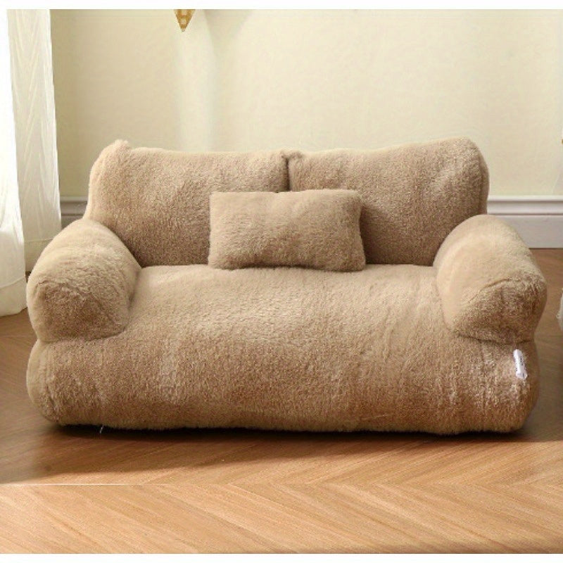 Casinha para Cão com Isolamento para o Inverno, Adequada para Todas as Estações, Colchão para Pet Removível e Lavável, Sofá para Cão e Cama para Gato no Inverno.