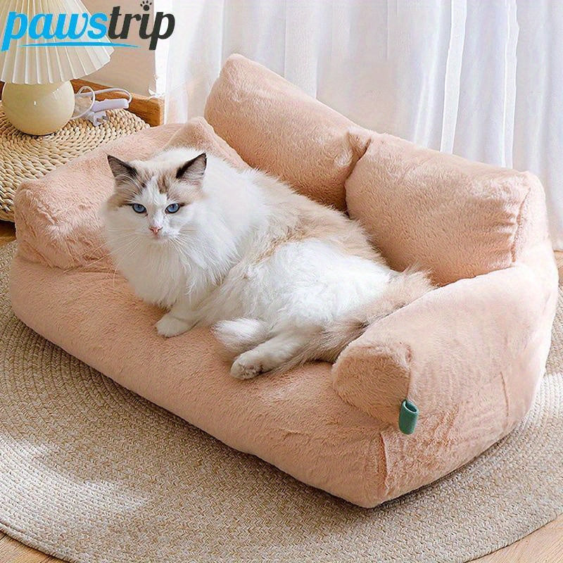 Casinha para Cão com Isolamento para o Inverno, Adequada para Todas as Estações, Colchão para Pet Removível e Lavável, Sofá para Cão e Cama para Gato no Inverno.