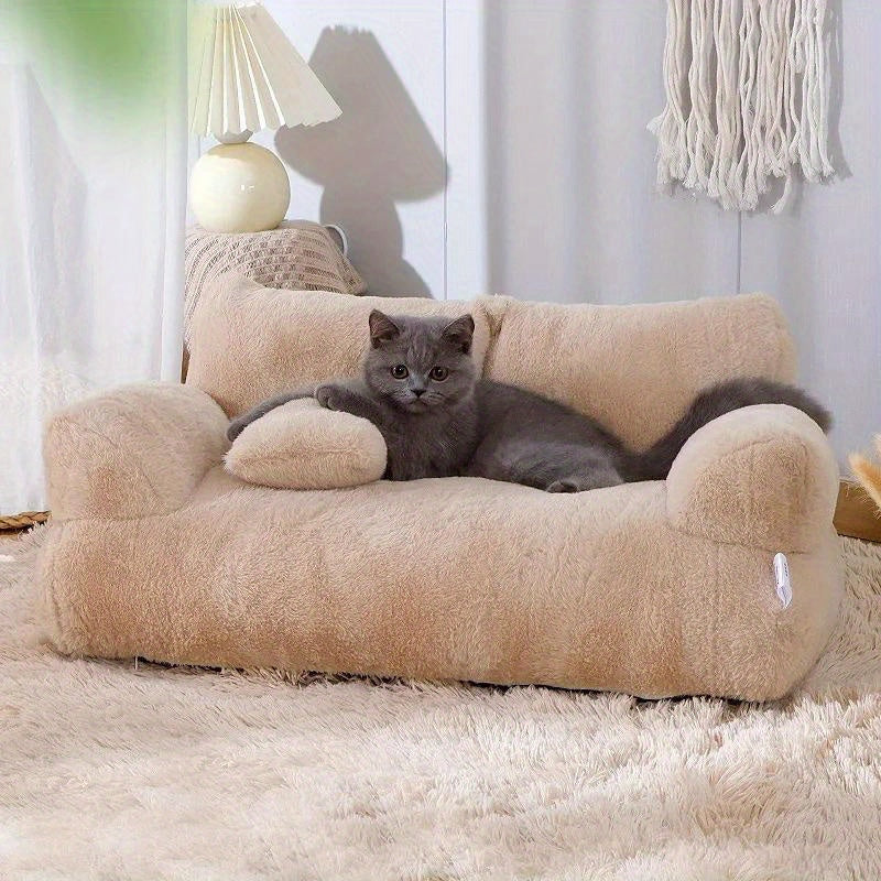 Casinha para Cão com Isolamento para o Inverno, Adequada para Todas as Estações, Colchão para Pet Removível e Lavável, Sofá para Cão e Cama para Gato no Inverno.