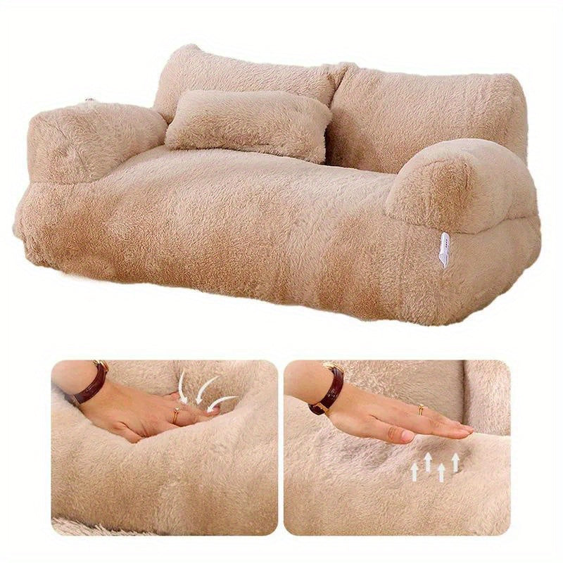Casinha para Cão com Isolamento para o Inverno, Adequada para Todas as Estações, Colchão para Pet Removível e Lavável, Sofá para Cão e Cama para Gato no Inverno.