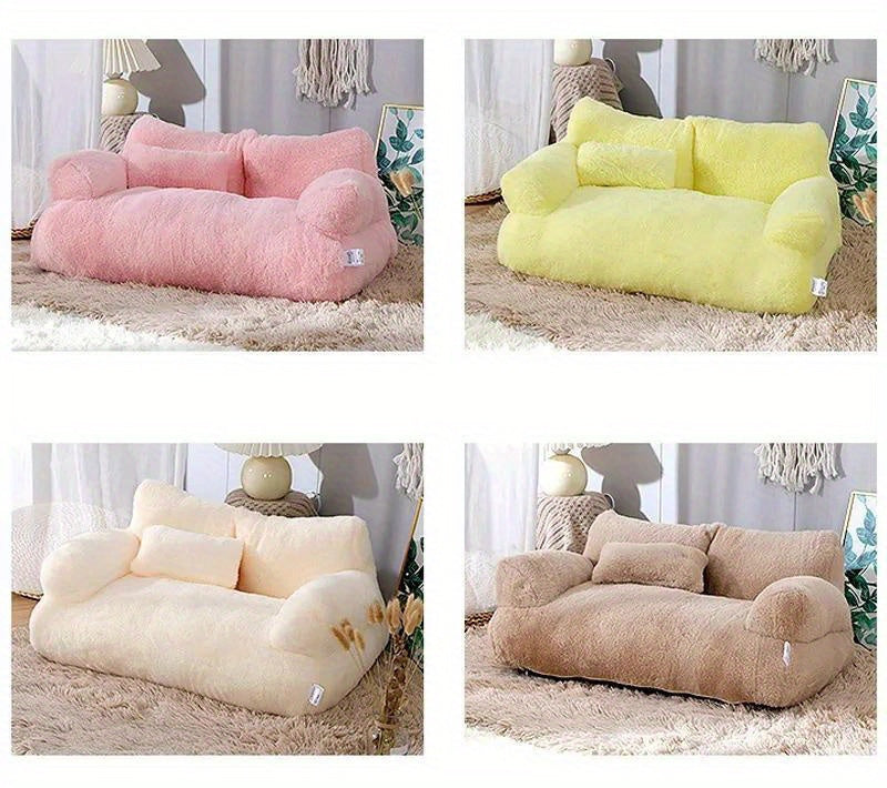 Casinha para Cão com Isolamento para o Inverno, Adequada para Todas as Estações, Colchão para Pet Removível e Lavável, Sofá para Cão e Cama para Gato no Inverno.