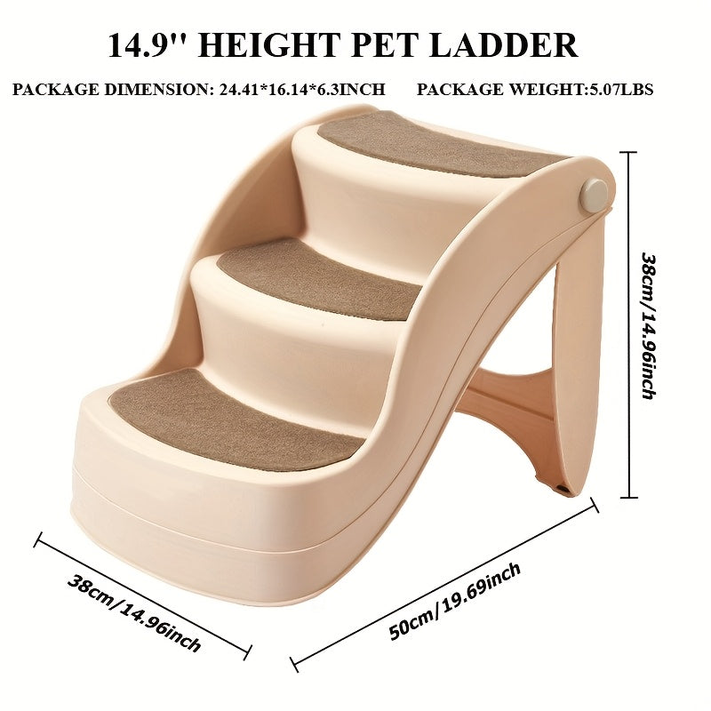 Escada dobrável para pets com ângulo reto, design fofo de patinhas e ossinhos, fácil de montar e guardar, degraus antiderrapantes para uso doméstico - ideal para sofá, cama e mais, escada para pets | escada moderna para pets | escada resistente para pets