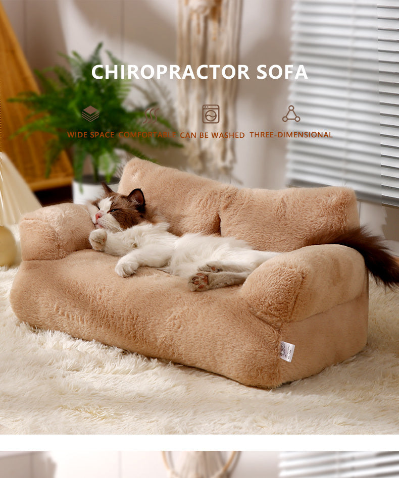 Sofá Confortável Cinza para Pets, Ideal para Gatos e Cães Pequenos - Cama Desmontável, Sofá para Todas as Estações com Capa de Poliéster Macio e Enchimento de Fibra de Polipropileno, 55x38x20cm, Ideal para Relaxamento em Casa, Sofá para Cães.