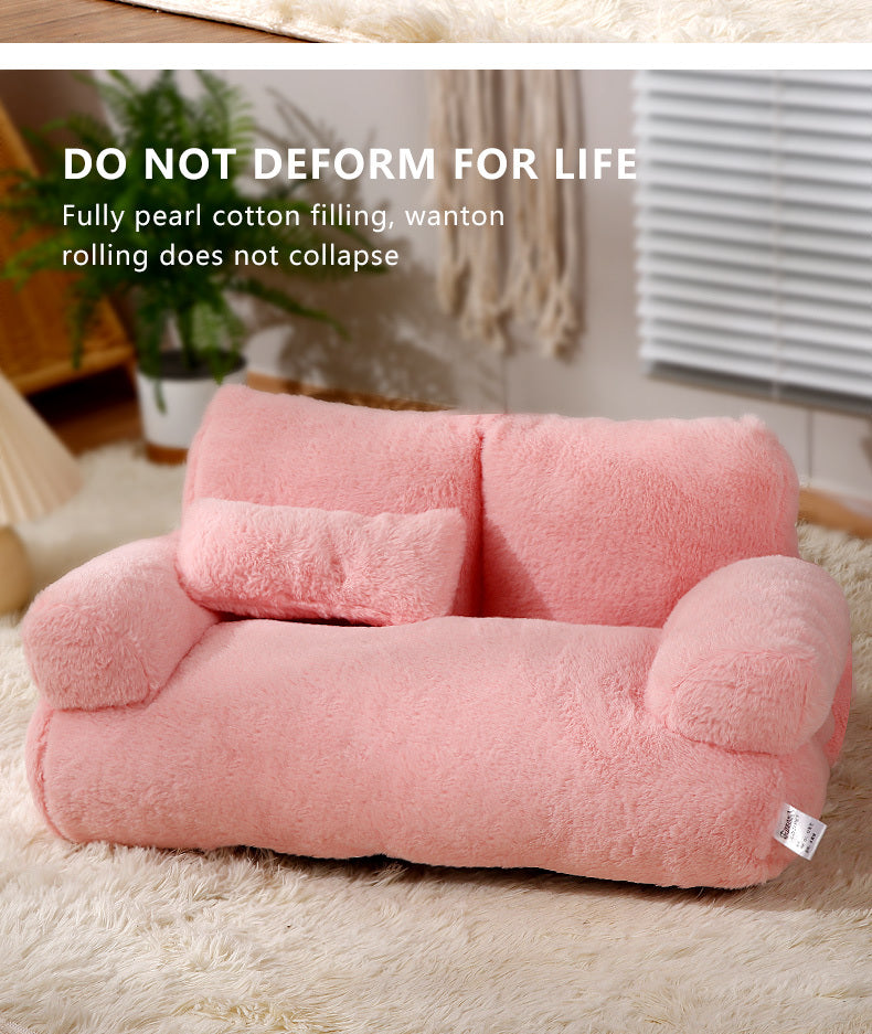 Sofá Confortável Cinza para Pets, Ideal para Gatos e Cães Pequenos - Cama Desmontável, Sofá para Todas as Estações com Capa de Poliéster Macio e Enchimento de Fibra de Polipropileno, 55x38x20cm, Ideal para Relaxamento em Casa, Sofá para Cães.