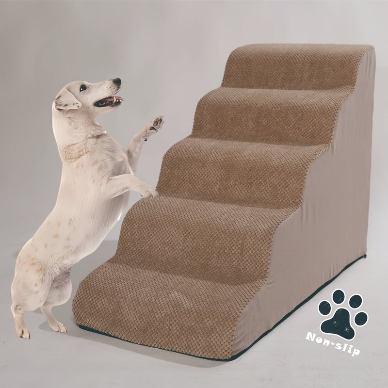 Escada Pet com 2, 3, 4 ou 5 Degraus – Para Cães e Gatos | Superfície Almofadada, Antiderrapante e Tecido Lavável | Ideal para Pets de Pequeno, Médio e Grande Porte | Acesso Fácil a Sofás e Camas