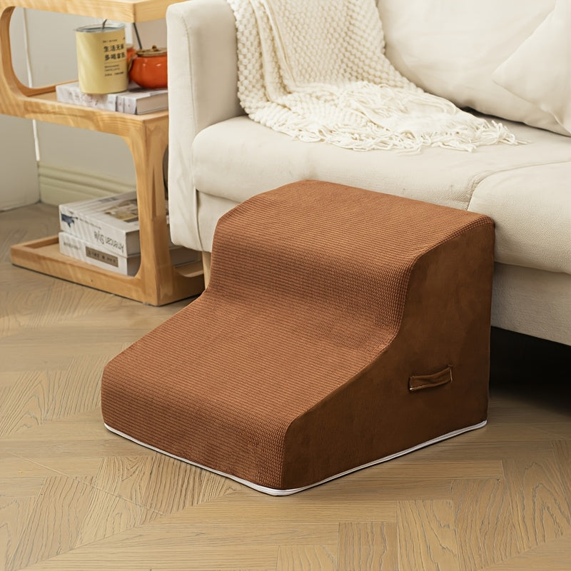 Escada Pet com 2, 3 ou 4 Degraus – Design Confortável com Estampa de Estrelas | Ideal para Cães e Gatos Idosos, Com Lesões ou Mobilidade Reduzida | Degraus em Espuma Resistente