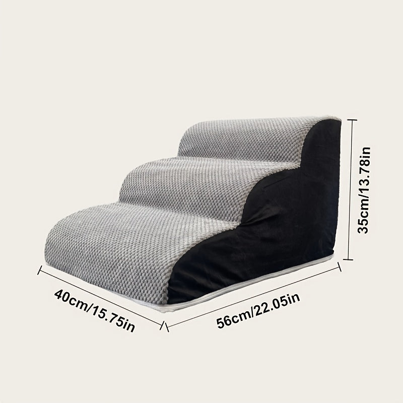 Escada de Segurança para Pets | Degraus para Cães e Gatos e Rampa para Sofá e Cama para Pets Idosos, Feridos e Necessitados de Assistência | Antiderrapante, Capa Removível e Lavável | Passagem Interna Confortável com Design de Estrelas