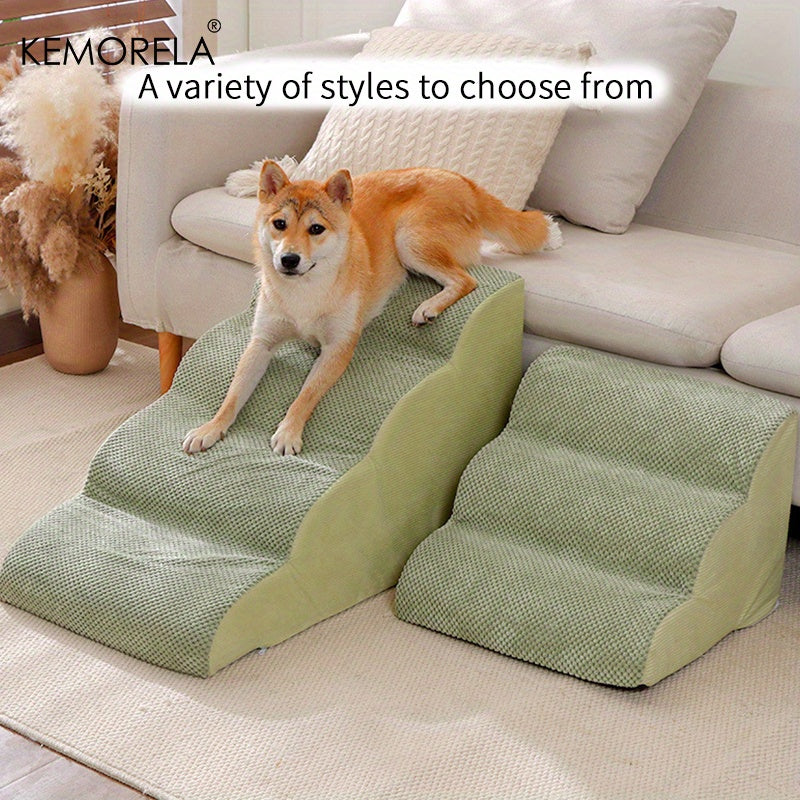 Escada Pet com 2 ou 3 Degraus | Degraus Antiderrapantes com Capa Removível e Lavável | Rampa para Cães e Gatos | Ideal para Filhotes, Pets Idosos ou em Recuperação