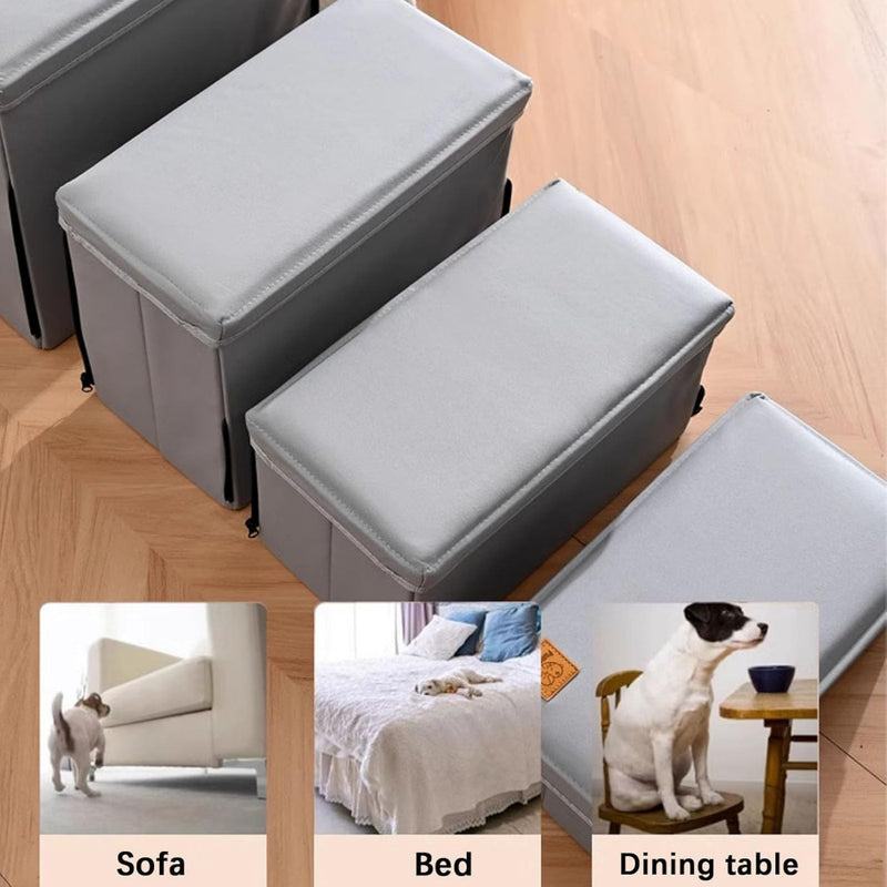 Rampa e Escada Pet Multifuncional – Para Cães e Gatos | Dobrável, em Espuma, Impermeável e Super Confortável