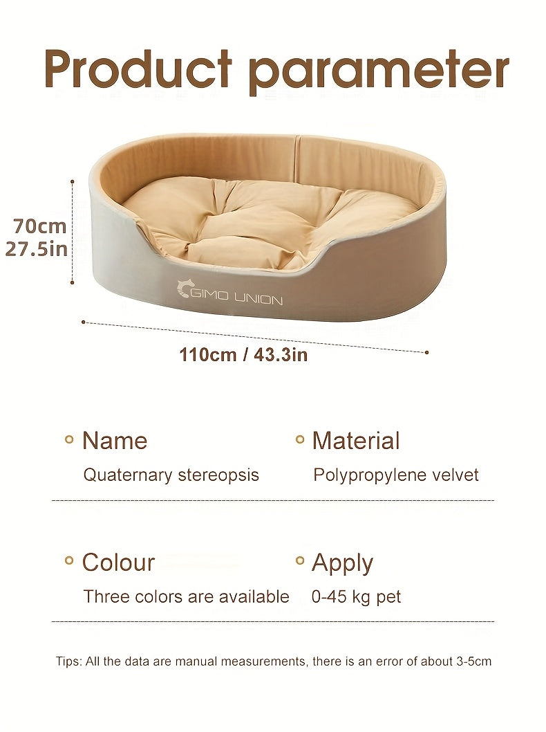 Cama Grande e Espessa para Cães, Adequada para Cães Pequenos e Gatos, com Design de Sofá, Proporcionando Aquecimento no Inverno para Cães de Médio a Grande Porte.