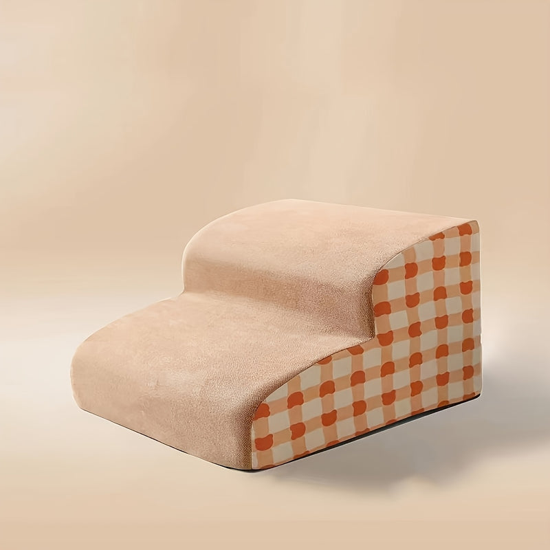 Rampa para cães de espuma de alta densidade com 3 degraus, base antiderrapante, escada interna para camas e sofás, superfície de tecido macio, ideal para cães pequenos a extra pequenos, auxílio de acessibilidade para pets