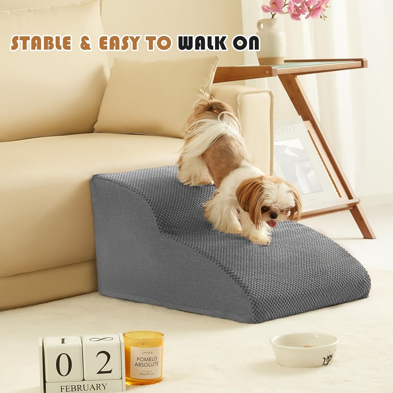 Escada Pet com 2 Degraus em Espuma de Alta Densidade – Para Cães e Gatos de Pequeno e Médio Porte | Superfície Antiderrapante, Macia e Confortável