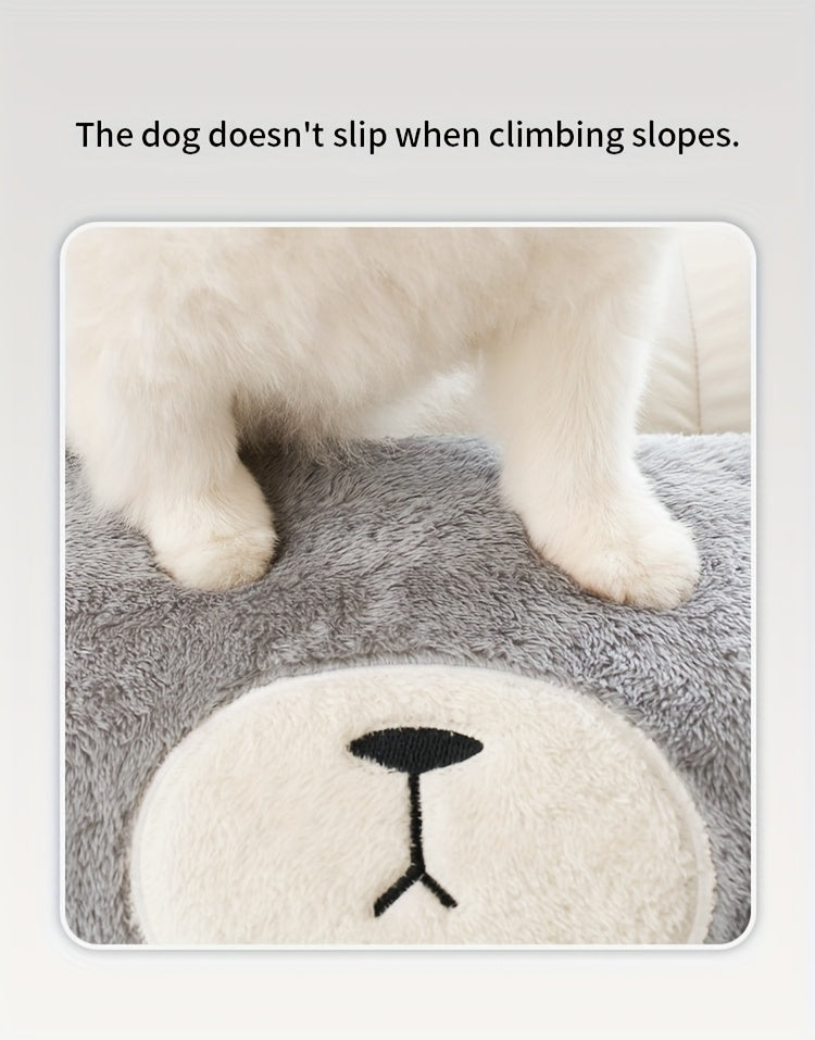Rampa Pet em Formato de Urso – Compacta, Antiderrapante, com Capa Removível e Lavável | Ideal para Sofá e Cama | Altura 39cm | Para Cães de Pequeno e Médio Porte