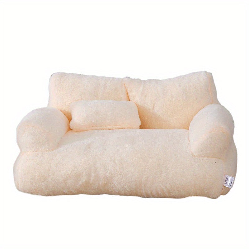 Sofá Confortável Cinza para Pets, Ideal para Gatos e Cães Pequenos - Cama Desmontável, Sofá para Todas as Estações com Capa de Poliéster Macio e Enchimento de Fibra de Polipropileno, 55x38x20cm, Ideal para Relaxamento em Casa, Sofá para Cães.