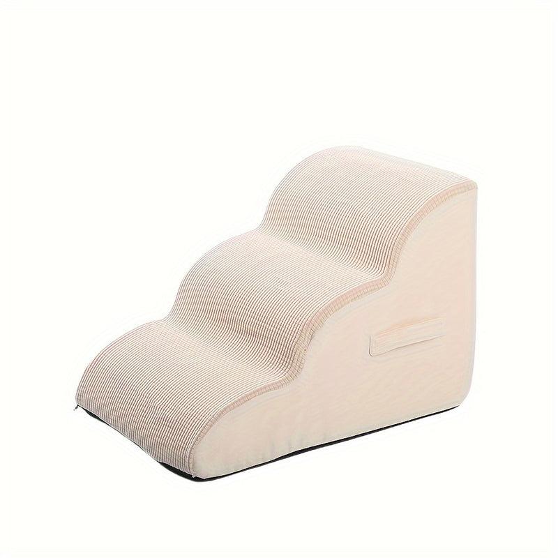 Escada para Pets – Escada de 2 e 3 Degraus com Espuma Macia para Cães e Gatos de Pequeno a Médio Porte, com Rampa Destacável.