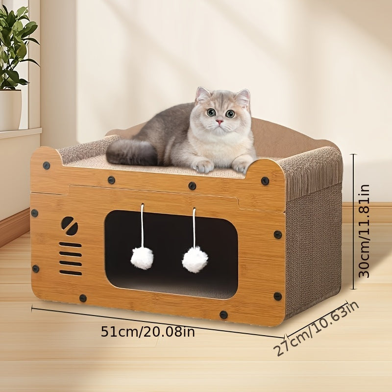 Arranhador para Gatos Extra Grande em Diversos Tamanhos com Bola Pendurada – Móvel Essencial para Pets, Companheiro Favorito dos Gatos, Brinquedo de Verão Mais Popular.