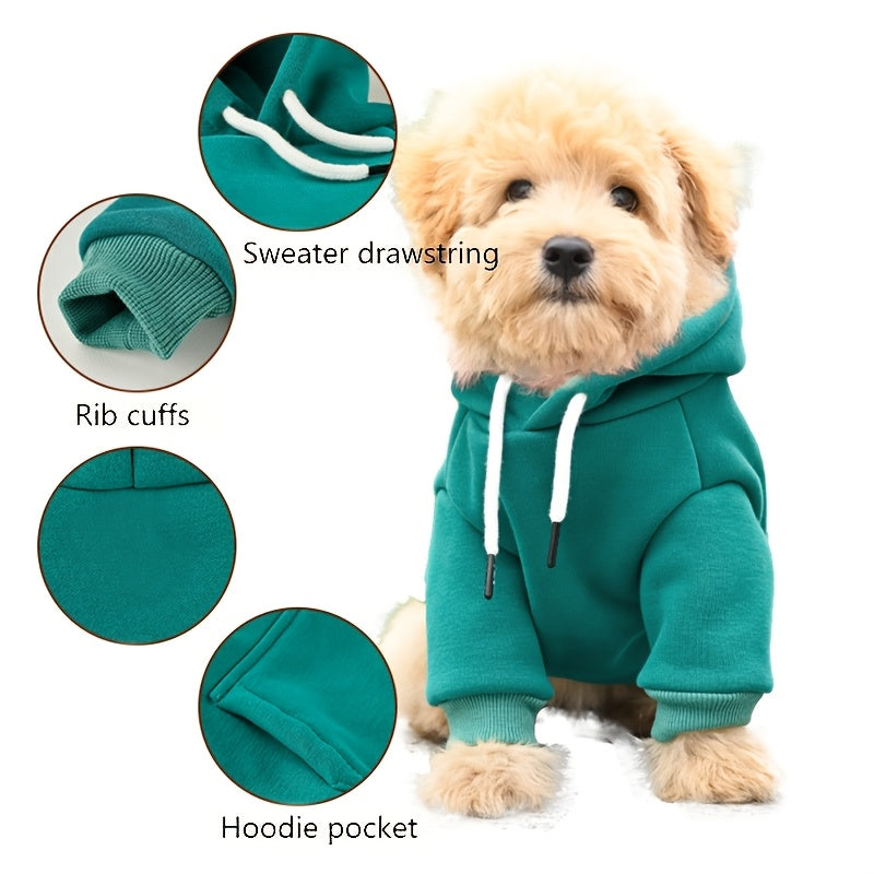 Moletom com Capuz para Cães Paiaite, 100% Poliéster, Suéter de Tecido Tricotado para Todas as Estações, com Bolso nas Costas, para Raças de Pequeno a Médio Porte, Ideal para Passeios e Aventuras.