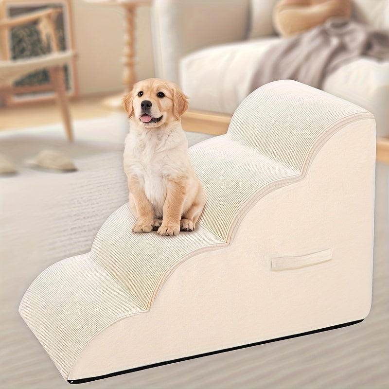 Rampa para pets com 2, 3 ou 4 degraus para cães e gatos – antiderrapante, lavável, rampa de fácil acesso com almofada macia para pets idosos ou machucados, rampa para pets | rampa moderna para pets | capa lavável