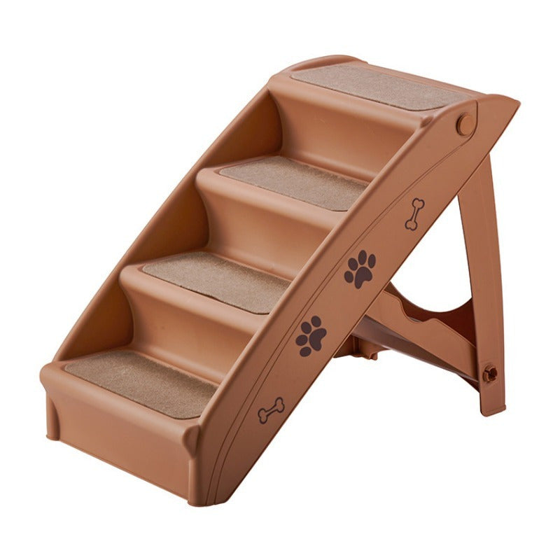 Escada dobrável para pets com ângulo reto, design fofo de patinhas e ossinhos, fácil de montar e guardar, degraus antiderrapantes para uso doméstico - ideal para sofá, cama e mais, escada para pets | escada moderna para pets | escada resistente para pets