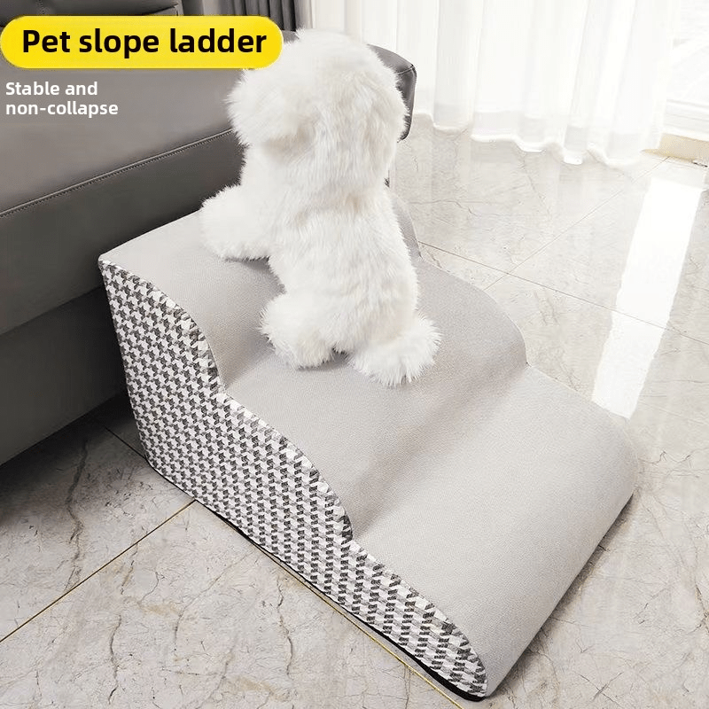 Escada Rampa 2 em 1 para Cães Idosos – Degraus Antiderrapantes de Espuma de Alta Densidade com Design Xadrez, Escada Segura para Sofá, Cama ou Cômoda – Auxílio de Mobilidade Ideal para Cães e Gatos Pequenos a Médios