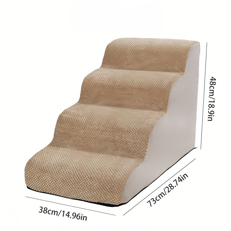 Escada para Pets para Subir e Descer do Sofá ou Cama – Modelo de Degraus de Espuma com Inclinação para Gatos e Cães Pequenos.