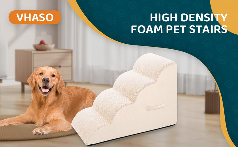 Rampa para pets com 2, 3 ou 4 degraus para cães e gatos – antiderrapante, lavável, rampa de fácil acesso com almofada macia para pets idosos ou machucados, rampa para pets | rampa moderna para pets | capa lavável