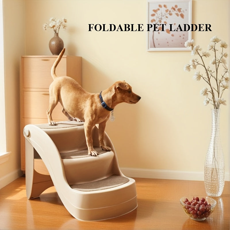 Escada dobrável para pets com ângulo reto, design fofo de patinhas e ossinhos, fácil de montar e guardar, degraus antiderrapantes para uso doméstico - ideal para sofá, cama e mais, escada para pets | escada moderna para pets | escada resistente para pets