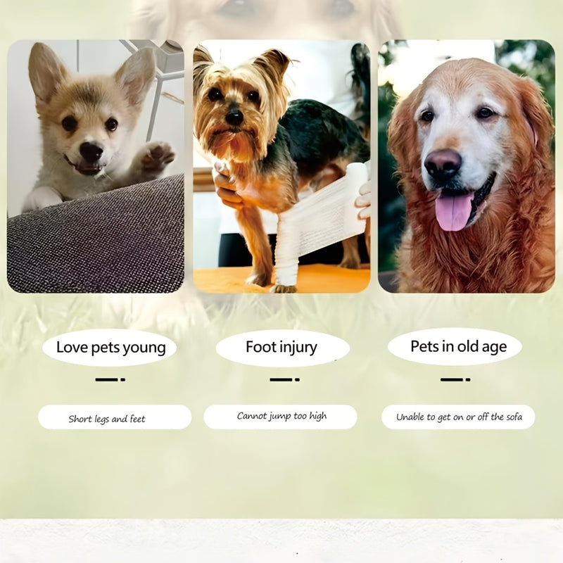 Escada Pet com 2, 3, 4 ou 5 Degraus – Para Cães e Gatos | Superfície Almofadada, Antiderrapante e Tecido Lavável | Ideal para Pets de Pequeno, Médio e Grande Porte | Acesso Fácil a Sofás e Camas