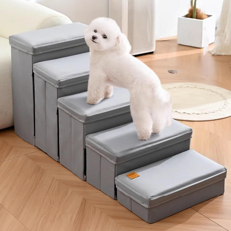 Rampa e Escada Pet Multifuncional – Para Cães e Gatos | Dobrável, em Espuma, Impermeável e Super Confortável
