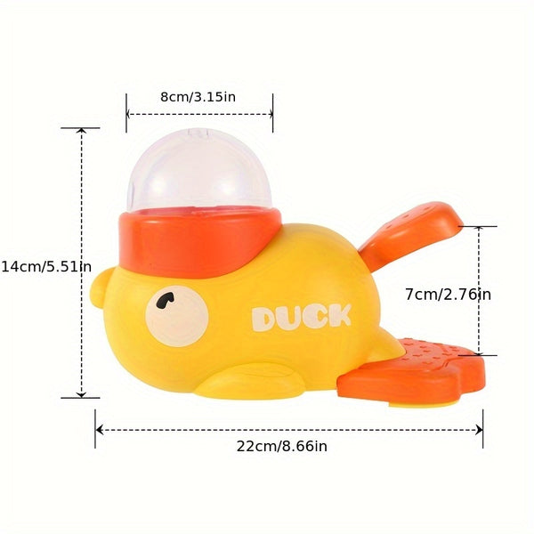 Brinquedo Interativo Dispensador de Petiscos para Cães com Botão – Comedouro Lento e Quebra-Cabeça, Design em Forma de Pato, Estimula Alimentação Saudável e Desenvolvimento Mental, Plástico Resistente.