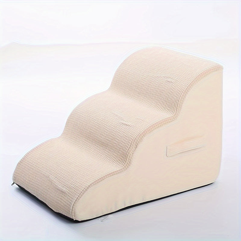 Escada Rampa para Cães e Gatos – Degraus Antiderrapantes de Espuma de Alta Densidade com Design Xadrez, Rampa Segura para Sofá, Cama ou Cômoda – Auxílio de Mobilidade Ideal para Cães e Gatos Pequenos a Médios