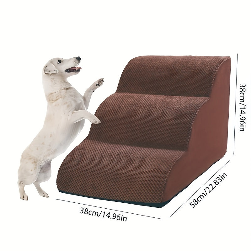 Escada Pet com 2, 3, 4 ou 5 Degraus – Para Cães e Gatos | Superfície Almofadada, Antiderrapante e Tecido Lavável | Ideal para Pets de Pequeno, Médio e Grande Porte | Acesso Fácil a Sofás e Camas
