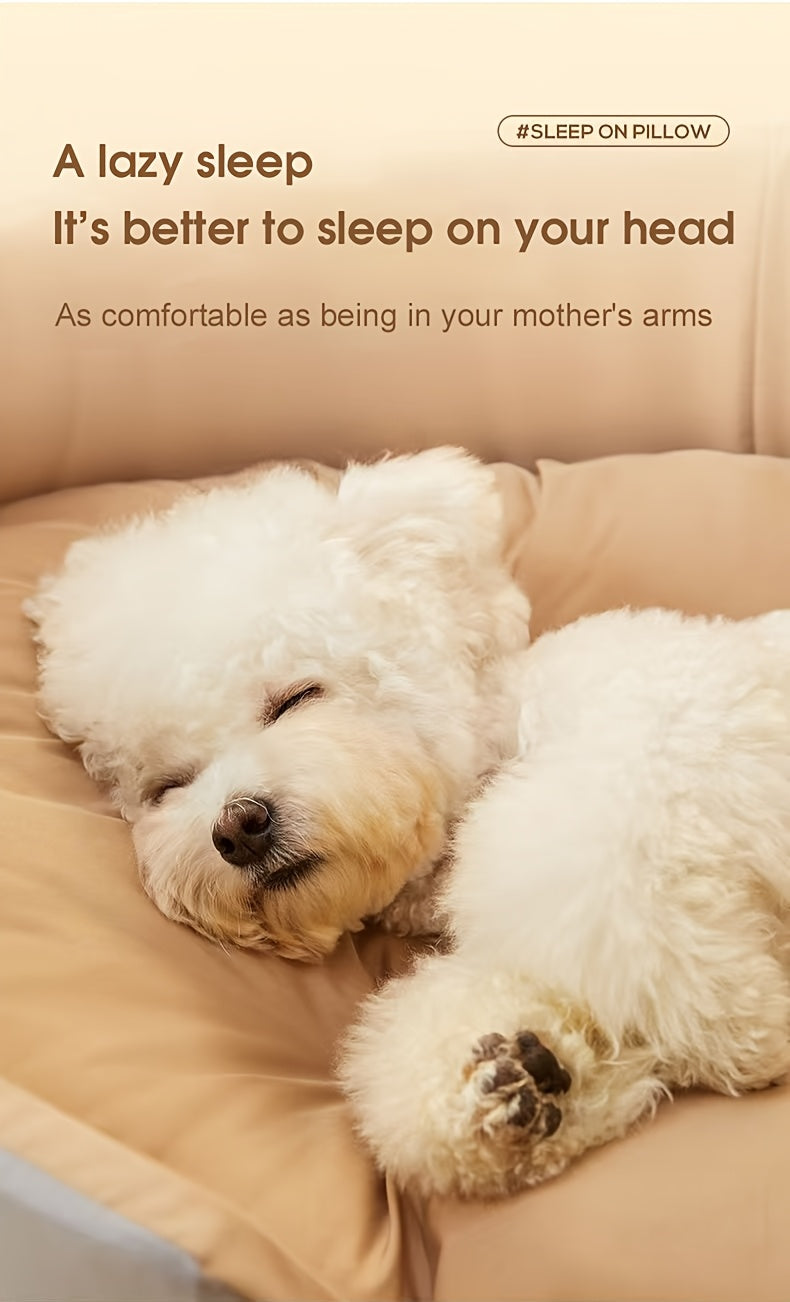 Cama Grande e Espessa para Cães, Adequada para Cães Pequenos e Gatos, com Design de Sofá, Proporcionando Aquecimento no Inverno para Cães de Médio a Grande Porte.