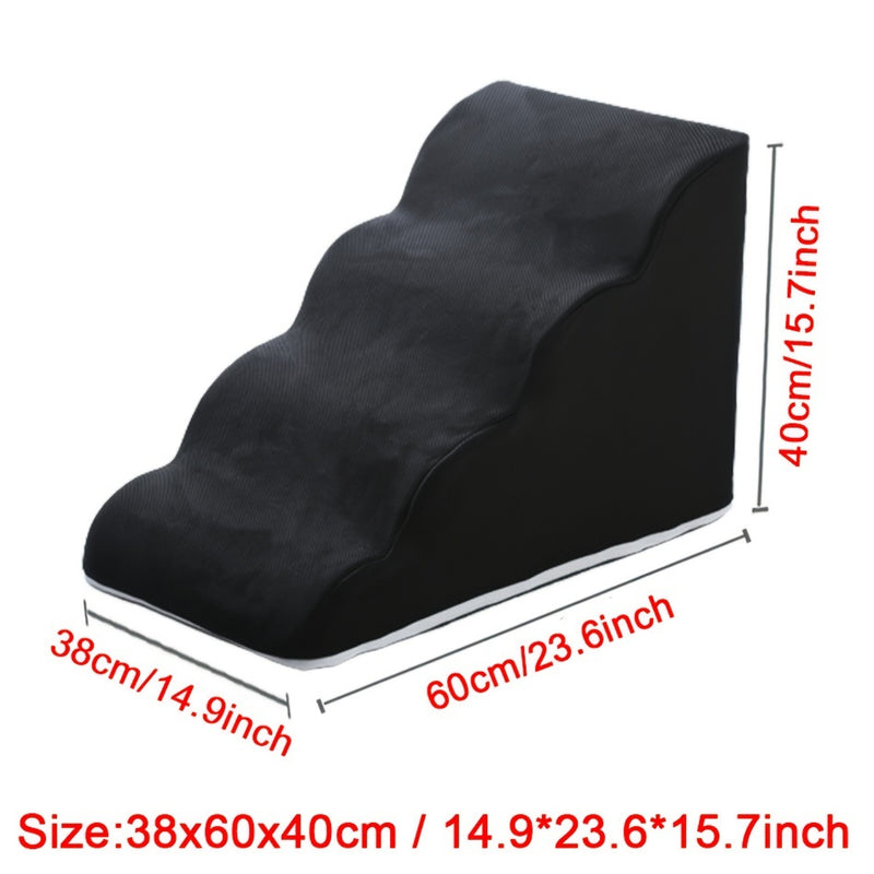 Escada Pet com 3 Degraus e Pegada Confortável | Degraus Acolchoados em Espuma | Superfície em Tecido Antiderrapante | Ideal para Cães de Pequeno e Médio Porte