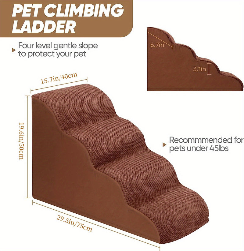 Rampa e Escada Pet em Espuma – Para Cães de Pequeno Porte | Ideal para Subir em Sofás e Camas | Macia, Segura e Confortável