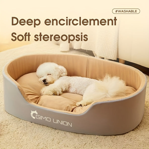 Cama Grande e Espessa para Cães, Adequada para Cães Pequenos e Gatos, com Design de Sofá, Proporcionando Aquecimento no Inverno para Cães de Médio a Grande Porte.
