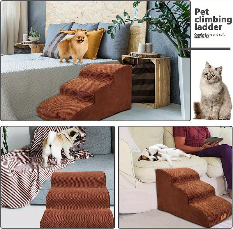 Rampa e Escada Pet em Espuma – Para Cães de Pequeno Porte | Ideal para Subir em Sofás e Camas | Macia, Segura e Confortável