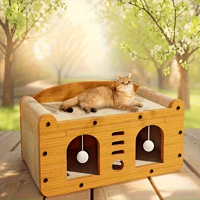 Arranhador para Gatos Extra Grande em Diversos Tamanhos com Bola Pendurada – Móvel Essencial para Pets, Companheiro Favorito dos Gatos, Brinquedo de Verão Mais Popular.
