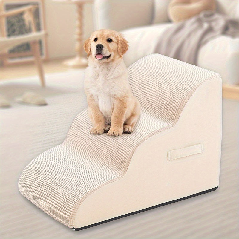 Rampa para pets com 2, 3 ou 4 degraus para cães e gatos – antiderrapante, lavável, rampa de fácil acesso com almofada macia para pets idosos ou machucados, rampa para pets | rampa moderna para pets | capa lavável