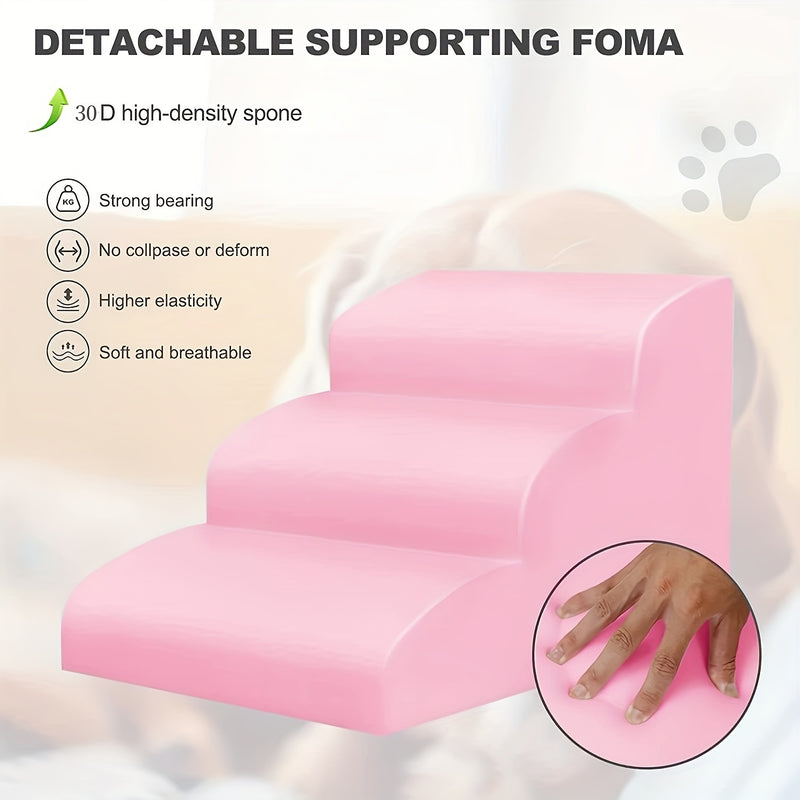 Rampa e Escada Pet em Espuma – Para Cães de Pequeno Porte | Ideal para Subir em Sofás e Camas | Macia, Segura e Confortável