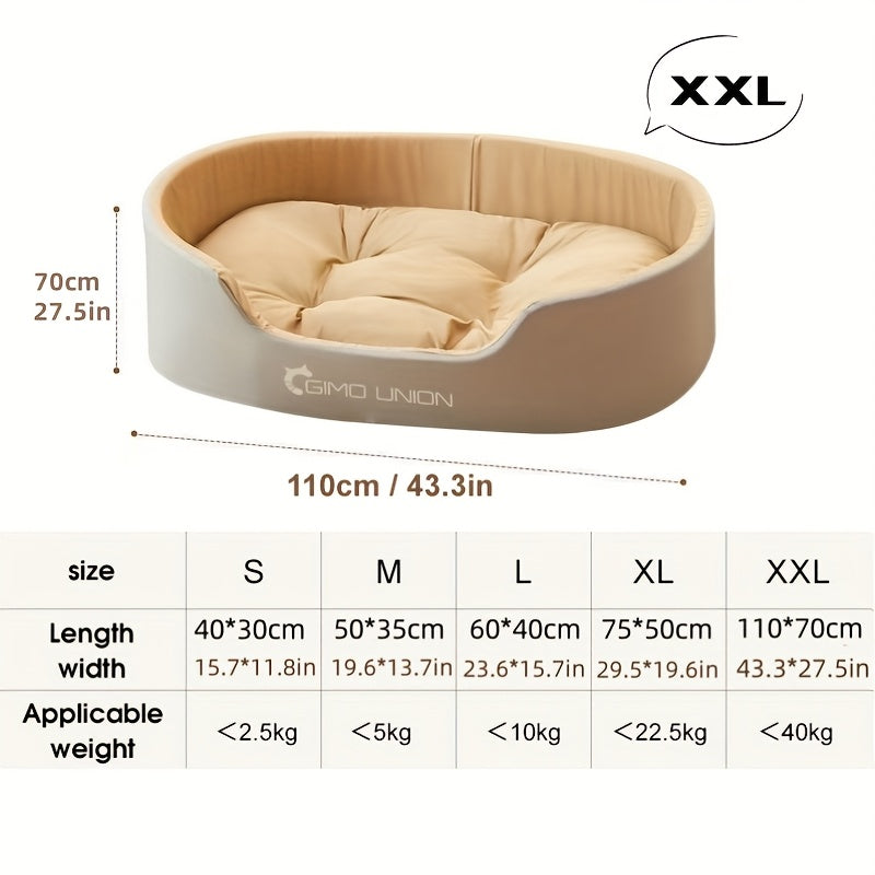 Cama Grande e Espessa para Cães, Adequada para Cães Pequenos e Gatos, com Design de Sofá, Proporcionando Aquecimento no Inverno para Cães de Médio a Grande Porte.