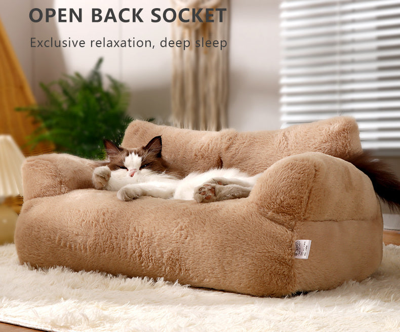 Sofá Confortável Cinza para Pets, Ideal para Gatos e Cães Pequenos - Cama Desmontável, Sofá para Todas as Estações com Capa de Poliéster Macio e Enchimento de Fibra de Polipropileno, 55x38x20cm, Ideal para Relaxamento em Casa, Sofá para Cães.