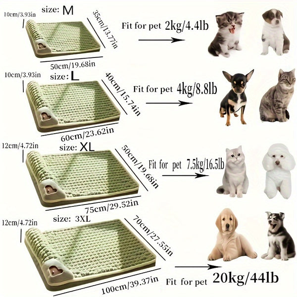 Tapete para Cães para Todas as Estações – Almofada de Dormir Lavável para o Inverno, Verde, Macio e com Proteção para a Coluna.